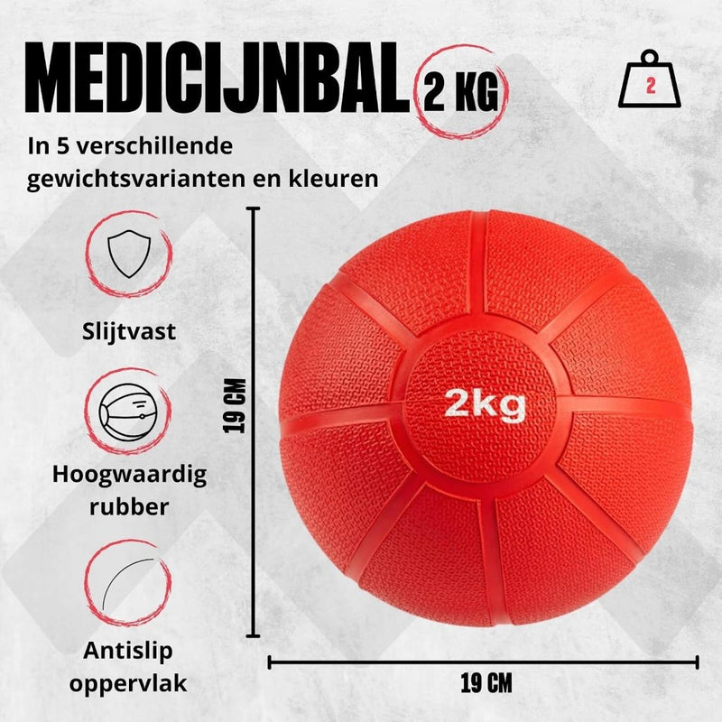 Load image into Gallery viewer, MATCHU - Medicijnbal - Medicine ball - Fitnessbal - Beschikbaar in 1,2,3,4 en 5 KG - Massief Rubber - happygetfit.com
