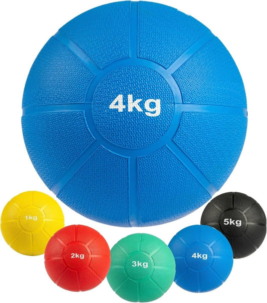 MATCHU - Medicijnbal - Medicine ball - Fitnessbal - Beschikbaar in 1,2,3,4 en 5 KG - Massief Rubber - happygetfit.com