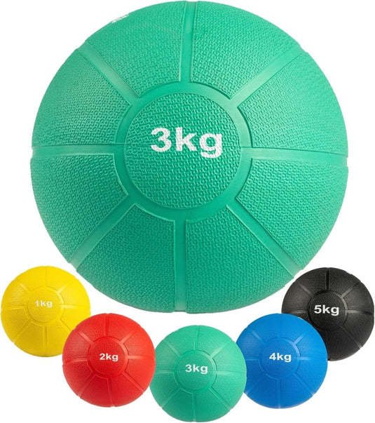 MATCHU - Medicijnbal - Medicine ball - Fitnessbal - Beschikbaar in 1,2,3,4 en 5 KG - Massief Rubber - happygetfit.com