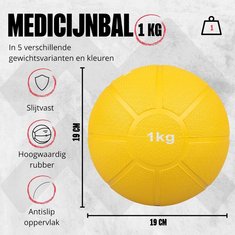 Load image into Gallery viewer, MATCHU - Medicijnbal - Medicine ball - Fitnessbal - Beschikbaar in 1,2,3,4 en 5 KG - Massief Rubber - happygetfit.com
