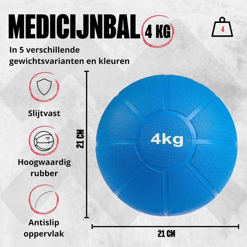 Load image into Gallery viewer, MATCHU - Medicijnbal - Medicine ball - Fitnessbal - Beschikbaar in 1,2,3,4 en 5 KG - Massief Rubber - happygetfit.com
