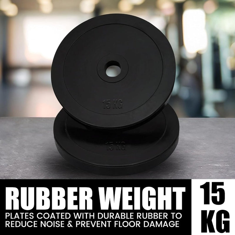 Load image into Gallery viewer, Max Strength Olympische rubberen halterschijven 2 inch zwarte kleur premium volledig rubber omhuld voor thuissportschool, fitnessoefening, heffen, vetverlies, gescheurd, crossfit, kalisthenics - happygetfit.com
