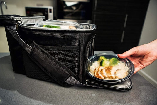 Meal prep bakjes set van 30 stuks 1 vak zwart - happygetfit.com