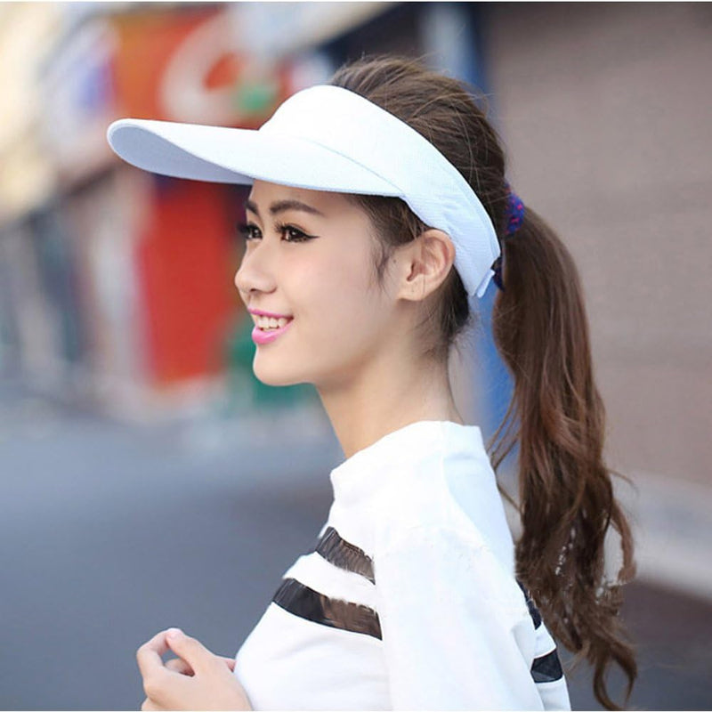 Laad afbeelding in Galerijviewer, Meerdere kleuren zonnevizieren voor vrouwen en dames, lange pieken dikkere zweetband verstelbare hoed voor golffietsen vissen tennis hardlopen joggen en andere sporten - happygetfit.com
