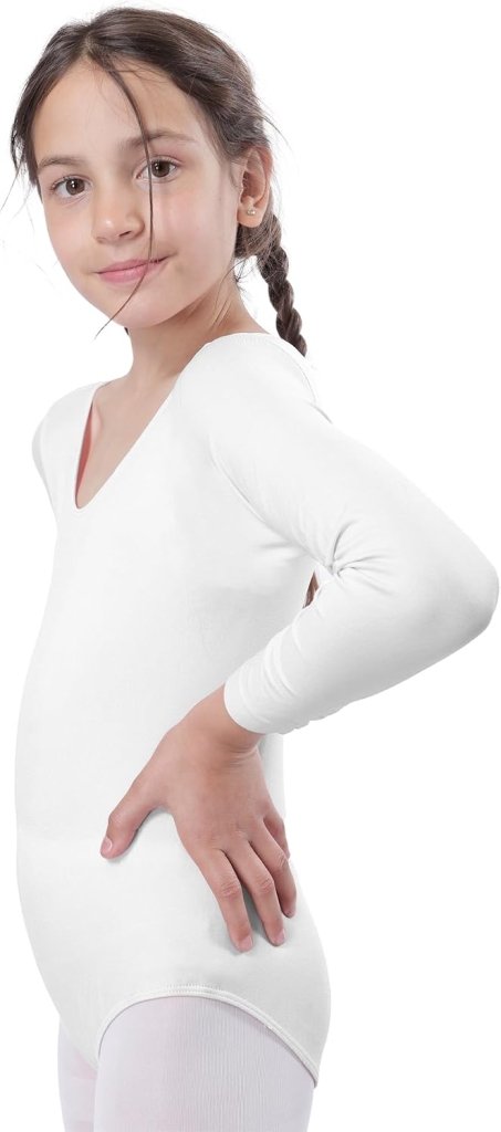 Load image into Gallery viewer, Meisjesbody voor dans, ballet, meisjes, lange mouwen, ronde hals, dansshirt voor meisjes, danseres, gymnastiek - happygetfit.com
