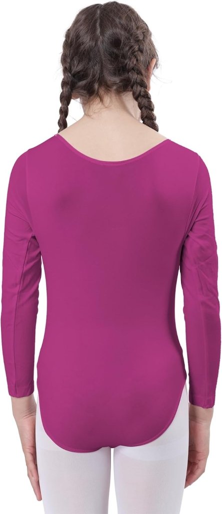 Meisjesbody voor dans, ballet, meisjes, lange mouwen, ronde hals, dansshirt voor meisjes, danseres, gymnastiek - happygetfit.com