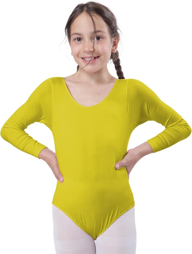 Load image into Gallery viewer, Meisjesbody voor dans, ballet, meisjes, lange mouwen, ronde hals, dansshirt voor meisjes, danseres, gymnastiek - happygetfit.com

