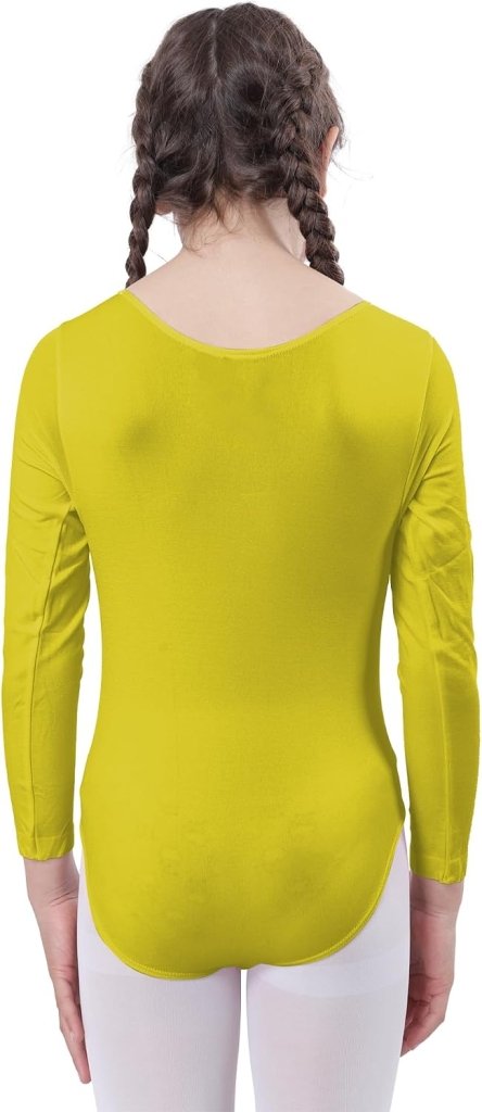 Meisjesbody voor dans, ballet, meisjes, lange mouwen, ronde hals, dansshirt voor meisjes, danseres, gymnastiek - happygetfit.com