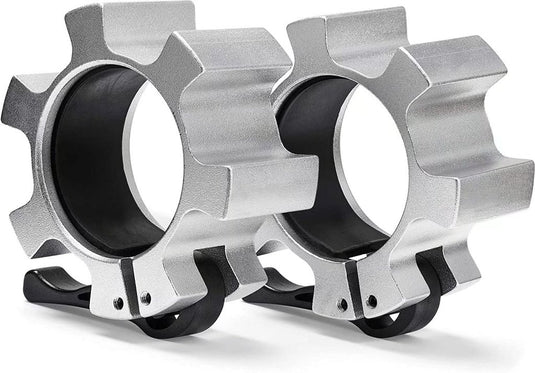 Metal Olympic Barbell Clamps 2inch Heavy Duty Exercise Collars,Weight Clips for 2" Barbell,Quick Release Weight Clamps for Weightlifting, Olympic Lifts Strength Fitness Training 1 Pair - happygetfit.com