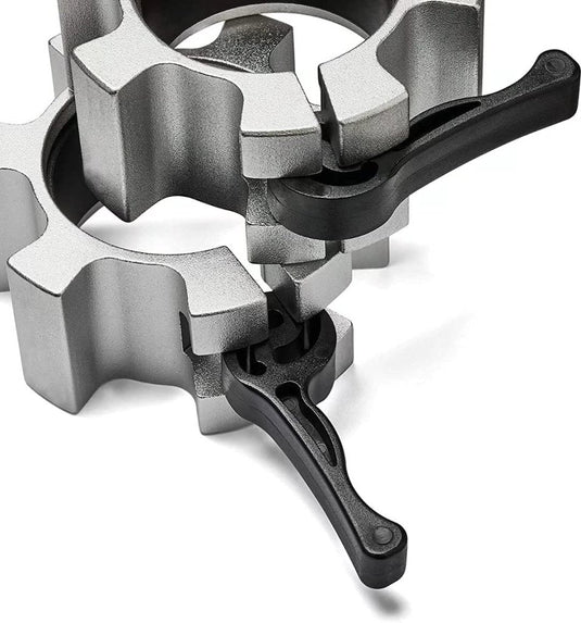 Metal Olympic Barbell Clamps 2inch Heavy Duty Exercise Collars,Weight Clips for 2" Barbell,Quick Release Weight Clamps for Weightlifting, Olympic Lifts Strength Fitness Training 1 Pair - happygetfit.com