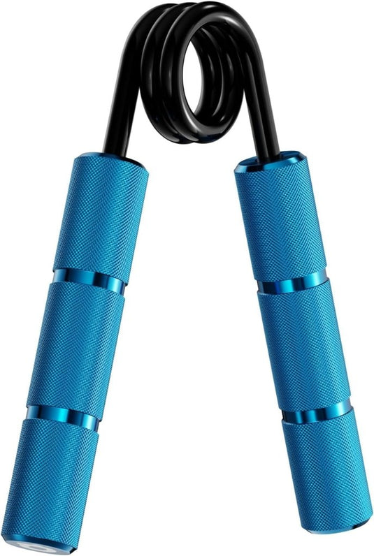Ontdek de handgripperset voor revalidatie en het verbeteren van gripkracht. Deze blauwe metalen versterker, met een zwarte spiraalveer, is perfect voor onderarmoefeningen en vingerkracht. Ideaal voor een effectieve workout of als onderdeel van een uitgebreide handgripperset.
