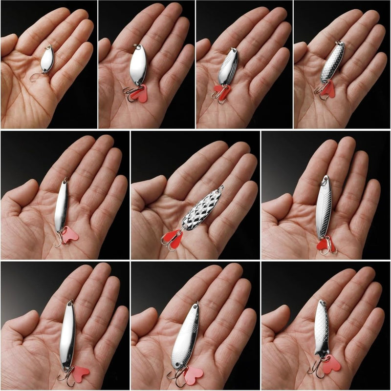 Laad afbeelding in Galerijviewer, Metalen vislepels set van 10 stuks 5 g en 8 g - happygetfit.com
