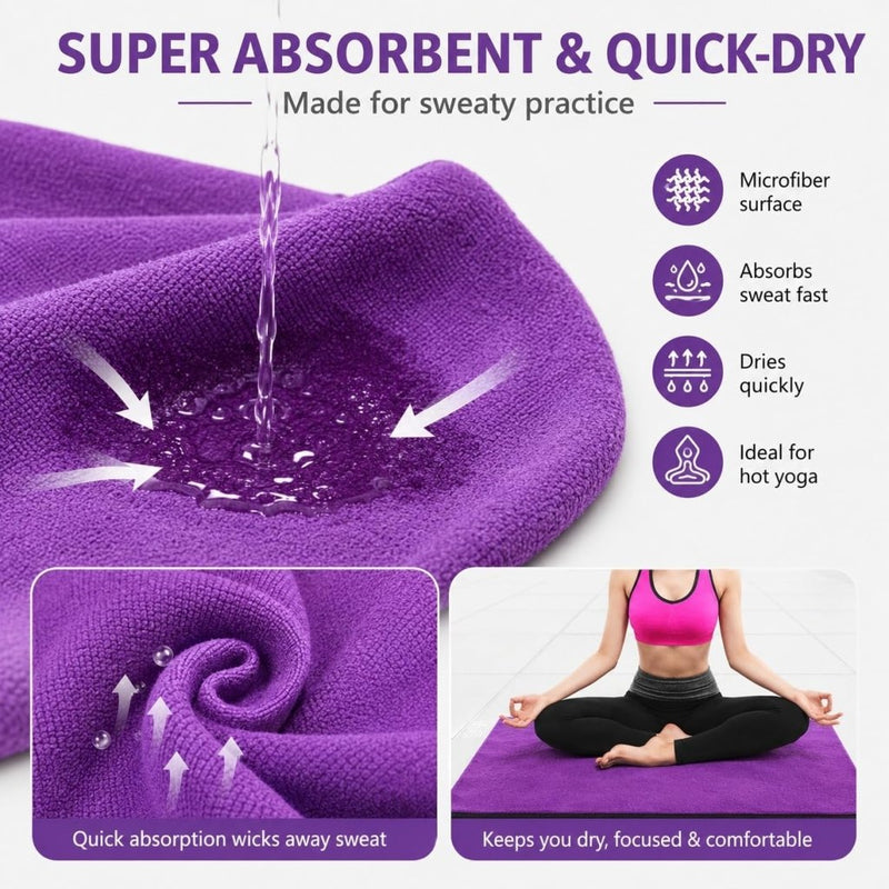 Chargez l'image dans la visionneuse de la galerie, Microvezel yogahanddoek sneldrogend 183 x 63 cm lila - happygetfit.com
