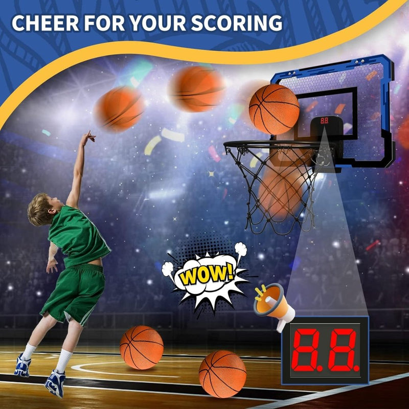 Laad afbeelding in Galerijviewer, Mini basketbalring voor deur met scorebord en 3 ballen - happygetfit.com
