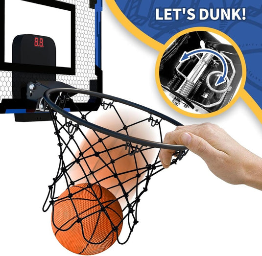 Mini basketbalring voor deur met scorebord en 3 ballen - happygetfit.com