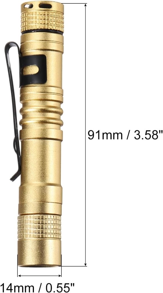 Laden Sie das Bild in Galerie -Viewer, Mini LED zaklamp met clip 91 mm zwart – aluminium penlight – camping en outdoor accessoires - happygetfit.com
