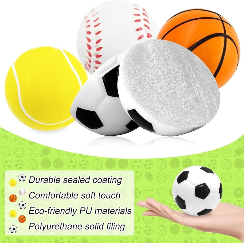 Load image into Gallery viewer, Mini sportballen 12 stuks zachte stressballen 5 cm – voetbal basketbal tennis en honkbal - happygetfit.com
