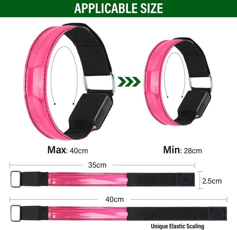 Load image into Gallery viewer, MOLBORY Led-armband, USB, 4 stuks, reflecterende ledband, lichtband, voor kinderen, reflecterende band, licht voor joggen, hardlopen, sport - happygetfit.com
