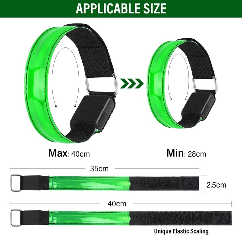 Load image into Gallery viewer, MOLBORY Led-armband, USB, 4 stuks, reflecterende ledband, lichtband, voor kinderen, reflecterende band, licht voor joggen, hardlopen, sport - happygetfit.com
