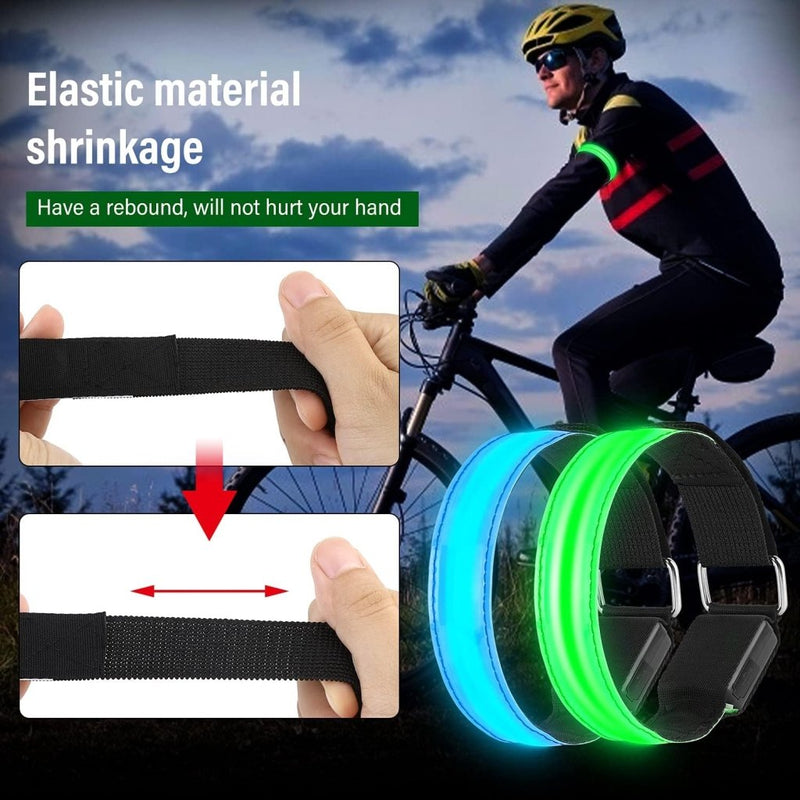Load image into Gallery viewer, MOLBORY Led-armband, USB, 4 stuks, reflecterende ledband, lichtband, voor kinderen, reflecterende band, licht voor joggen, hardlopen, sport - happygetfit.com
