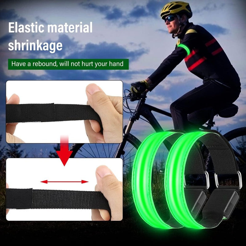 Load image into Gallery viewer, MOLBORY Led-armband, USB, 4 stuks, reflecterende ledband, lichtband, voor kinderen, reflecterende band, licht voor joggen, hardlopen, sport - happygetfit.com
