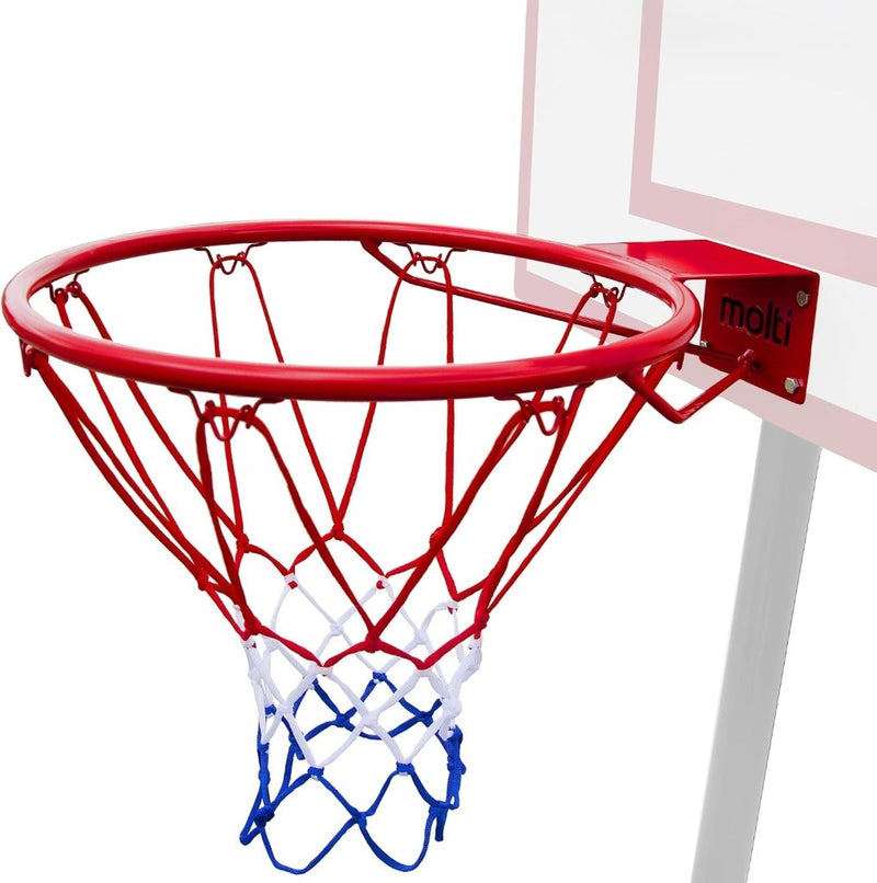 Laad afbeelding in Galerijviewer, molti Basketbalkorf, wandmontage, diameter 37 cm, basketbalring met ring en net, voor binnen en buiten - happygetfit.com

