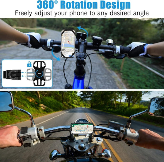 MOSUO Universele telefoonhouder voor fiets, siliconen, 360 graden draaiend, voor smartphones van 4,5-7,0 inch - happygetfit.com