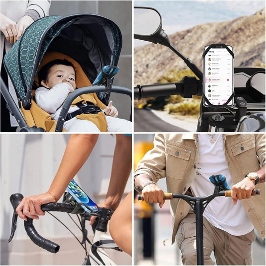 MOSUO Universele telefoonhouder voor fiets, siliconen, 360 graden draaiend, voor smartphones van 4,5-7,0 inch - happygetfit.com