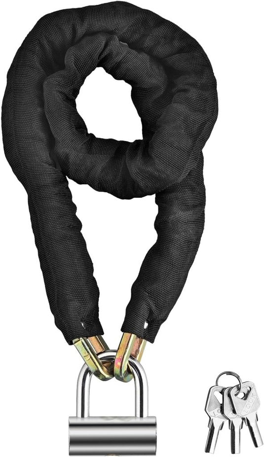 Motorkettingslot 120 cm 10 mm met U-slot zwart - happygetfit.com