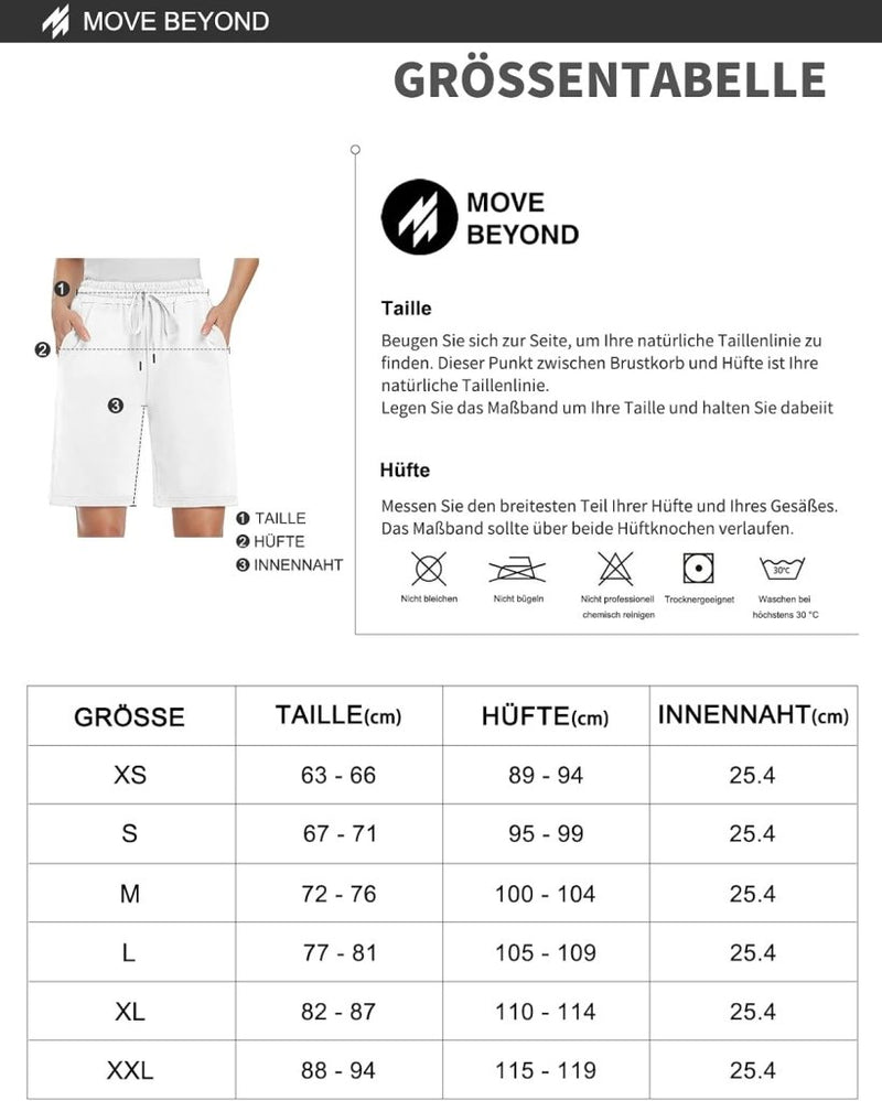 Load image into Gallery viewer, MOVE BEYOND Bermudashort voor dames, 36 cm lang, 3 zakken, atletische yoga, gym, sweatshorts met trekkoord, lounge, slaapshorts - happygetfit.com
