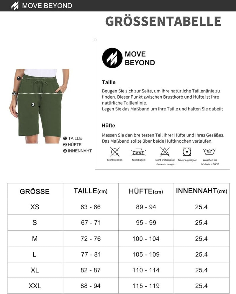 Load image into Gallery viewer, MOVE BEYOND Bermudashort voor dames, 36 cm lang, 3 zakken, atletische yoga, gym, sweatshorts met trekkoord, lounge, slaapshorts - happygetfit.com
