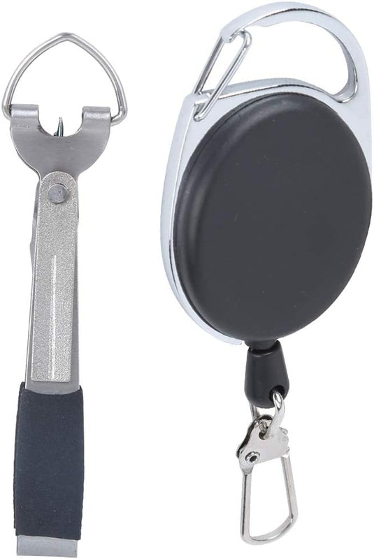 Multifunctioneel visgereedschap met lijnknipper en knopenmaker inclusief intrekbare sleutelhanger – knooptool – vliegvisaccessoires - happygetfit.com