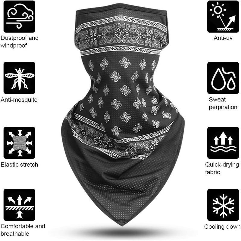 Bild im Galerie-Viewer laden, Multifunctionele bandana's 4 stuks van ademend polyester met oorlussen voor fietsen motorrijden en wandelen – nekwarmer – gezichtssjaal - happygetfit.com
