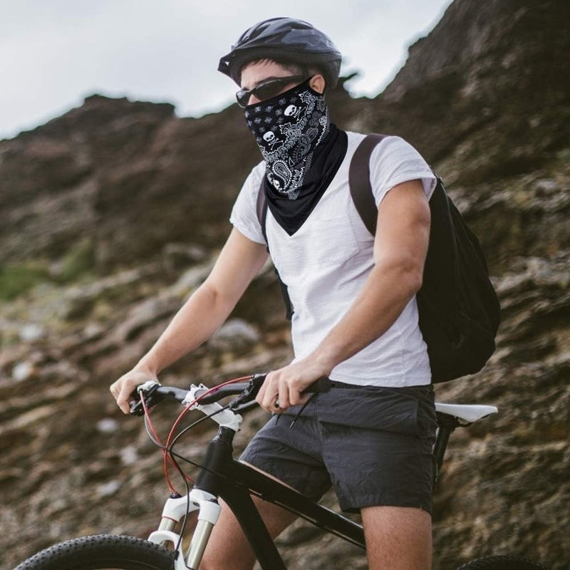 Bild im Galerie-Viewer laden, Multifunctionele bandana's 4 stuks van ademend polyester met oorlussen voor fietsen motorrijden en wandelen – nekwarmer – gezichtssjaal - happygetfit.com
