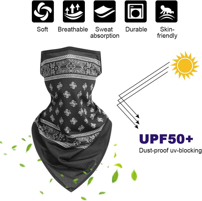 Bild im Galerie-Viewer laden, Multifunctionele bandana's 4 stuks van ademend polyester met oorlussen voor fietsen motorrijden en wandelen – nekwarmer – gezichtssjaal - happygetfit.com
