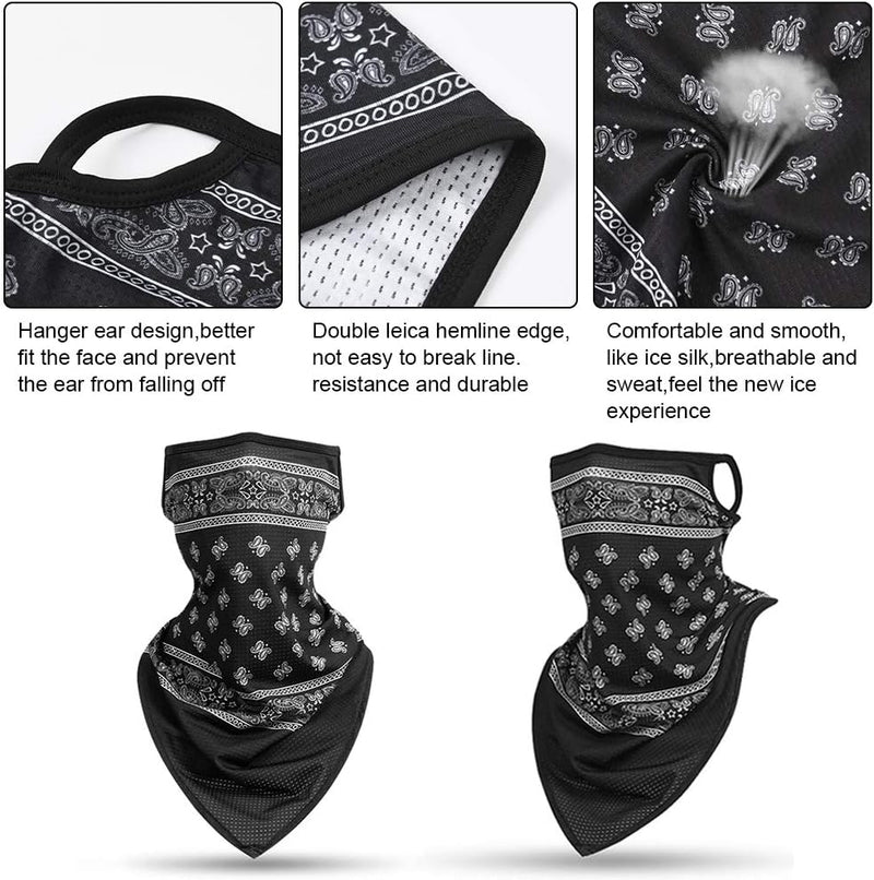 Bild im Galerie-Viewer laden, Multifunctionele bandana's 4 stuks van ademend polyester met oorlussen voor fietsen motorrijden en wandelen – nekwarmer – gezichtssjaal - happygetfit.com
