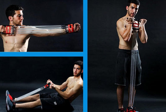 Multifunctionele expander fitness met voetpedaal voor borst-, arm-, bovenlichaams- en spiertraining - happygetfit.com
