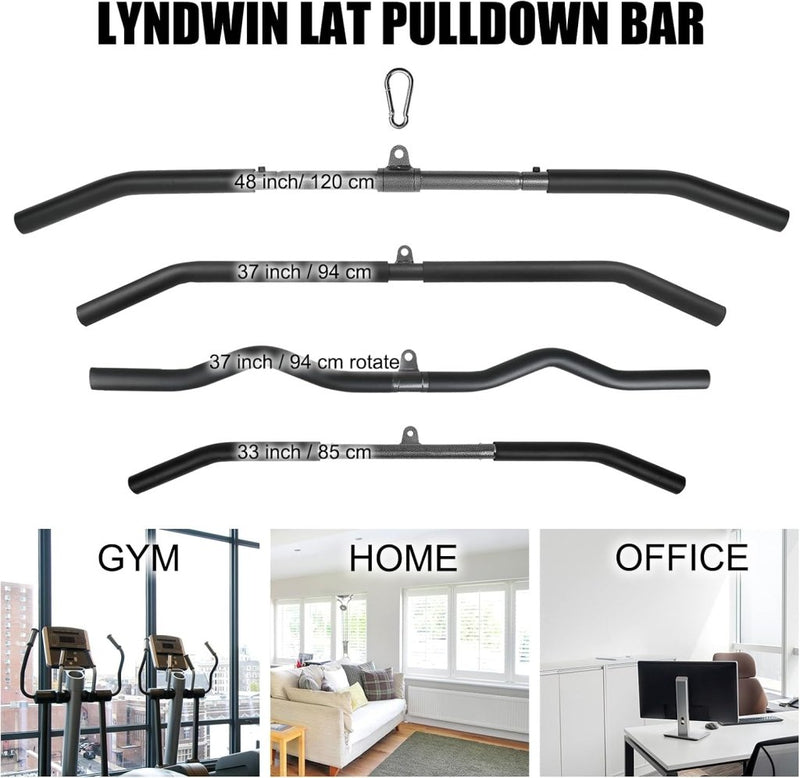 Chargez l'image dans la visionneuse de la galerie, Multifunctionele lat pulldown stang 3-delig zwart - happygetfit.com

