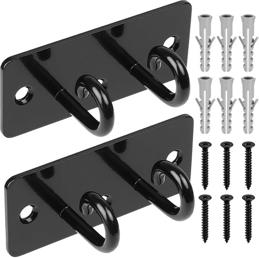Muurankers voor weerstandsbanden set van 2 zwart - happygetfit.com