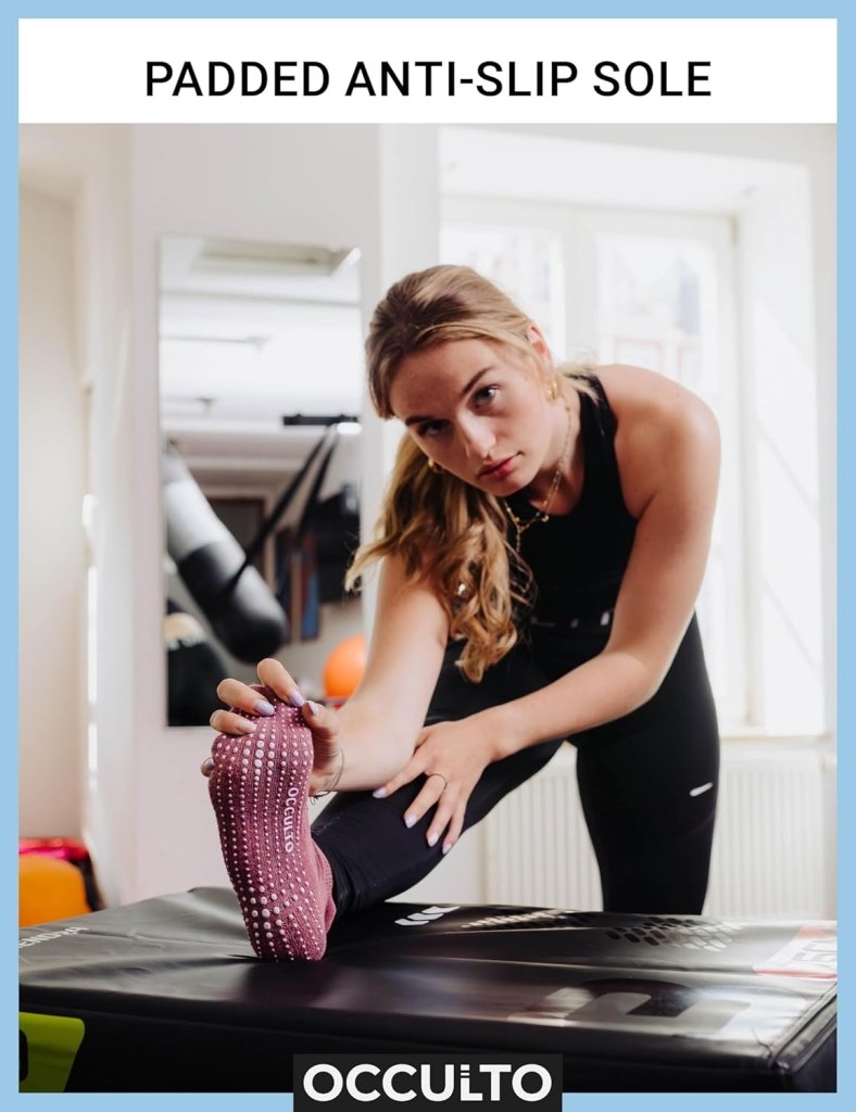 Laad afbeelding in Galerijviewer, Occulto Women Pilates Grip Socks 2-4 Pack (Model: Mady), Yoga Grip Socks - happygetfit.com
