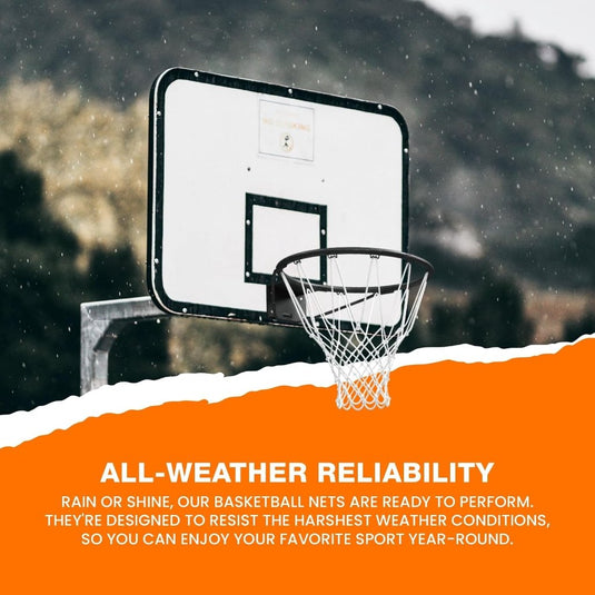 Officiële maat (45 cm) basketbal ring, net en muurbevestiging creolen. Geschikt voor volwassenen en kinderen - happygetfit.com