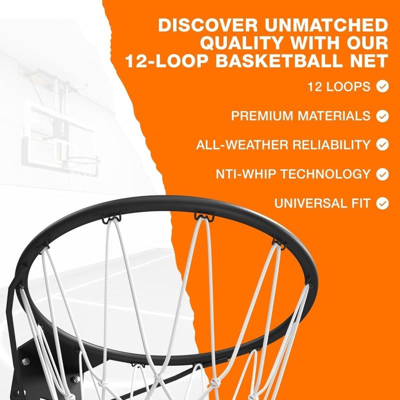 Load image into Gallery viewer, Officiële maat (45 cm) basketbal ring, net en muurbevestiging creolen. Geschikt voor volwassenen en kinderen - happygetfit.com
