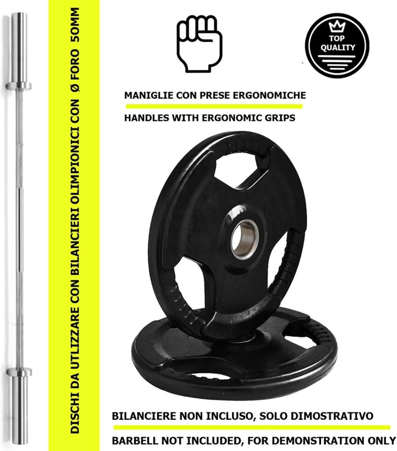 Laden Sie das Bild in Galerie -Viewer, Olympische tri-grip gewichtsschijven rubber 50 mm - happygetfit.com
