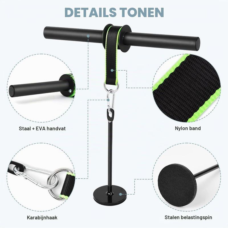 Charger l’image dans la visionneuse de galerie, Onderarmtrainer met polsroller van staal en antislip handgreep voor krachttraining – polstrainer – gripversterker - happygetfit.com
