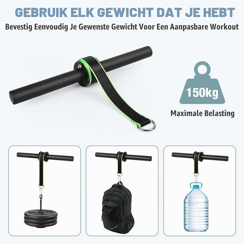 Charger l’image dans la visionneuse de galerie, Onderarmtrainer met polsroller van staal en antislip handgreep voor krachttraining – polstrainer – gripversterker - happygetfit.com
