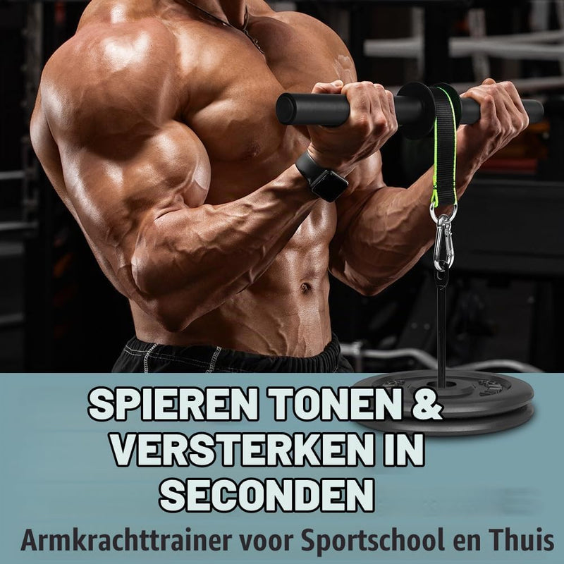 Charger l’image dans la visionneuse de galerie, Onderarmtrainer met polsroller van staal en antislip handgreep voor krachttraining – polstrainer – gripversterker - happygetfit.com
