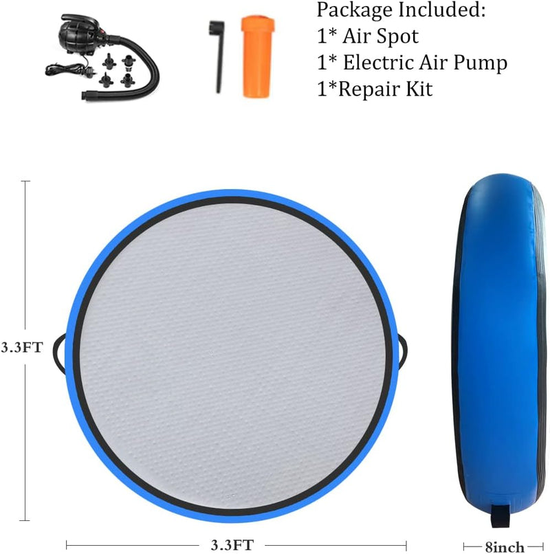 Chargez l'image dans la visionneuse de la galerie, Opblaasbaar gymnastiekblok 100 x 100 x 20 cm – airblock turnmat met elektrische pomp voor turnen, fitness en yoga - happygetfit.com
