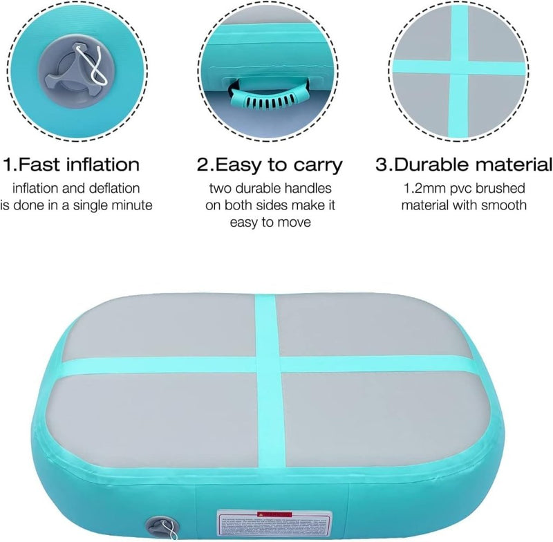 Chargez l'image dans la visionneuse de la galerie, Opblaasbaar gymnastiekblok 100 x 100 x 20 cm – airblock turnmat met elektrische pomp voor turnen, fitness en yoga - happygetfit.com
