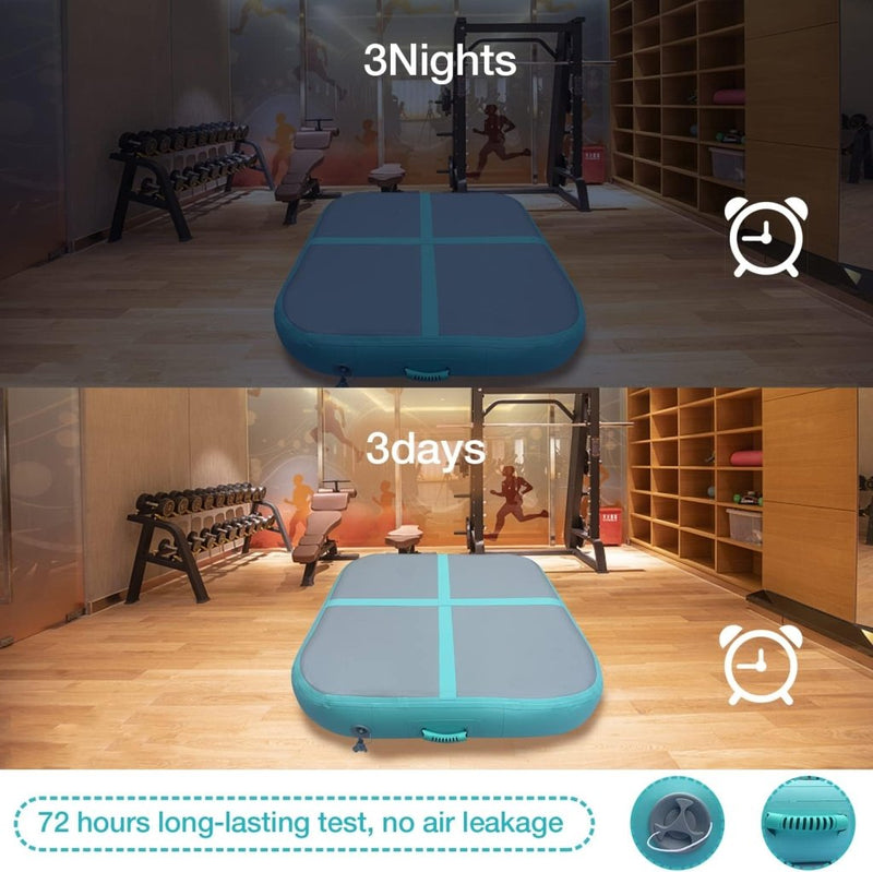 Chargez l'image dans la visionneuse de la galerie, Opblaasbaar gymnastiekblok 100 x 100 x 20 cm – airblock turnmat met elektrische pomp voor turnen, fitness en yoga - happygetfit.com
