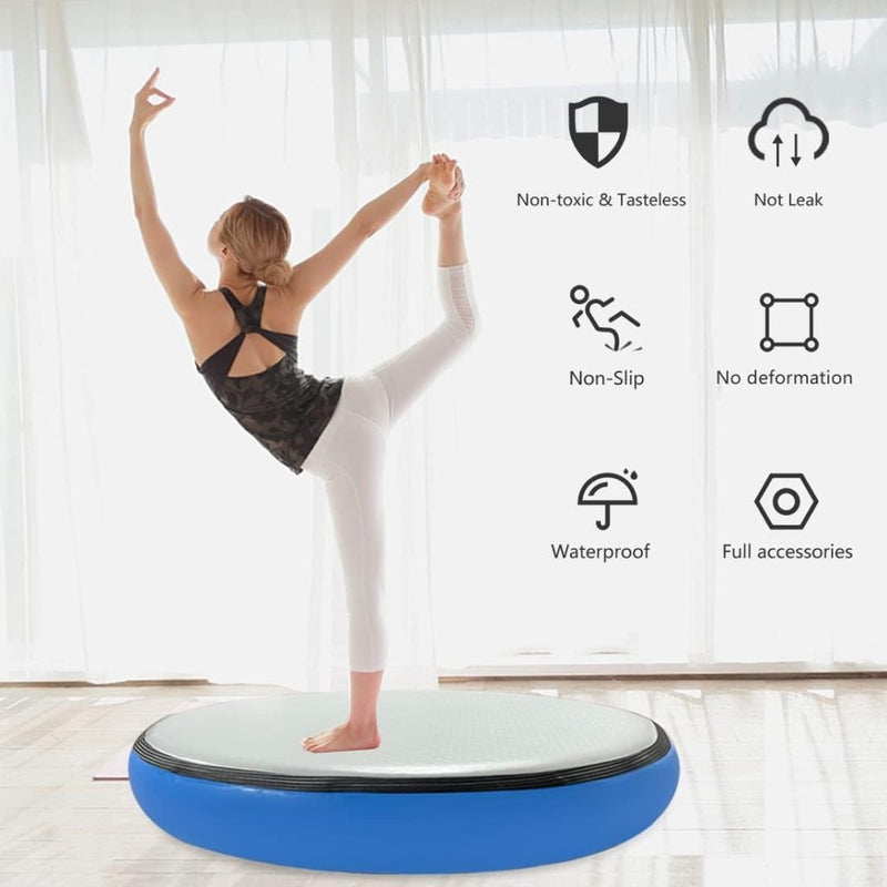 Chargez l'image dans la visionneuse de la galerie, Opblaasbaar gymnastiekblok 100 x 100 x 20 cm – airblock turnmat met elektrische pomp voor turnen, fitness en yoga - happygetfit.com

